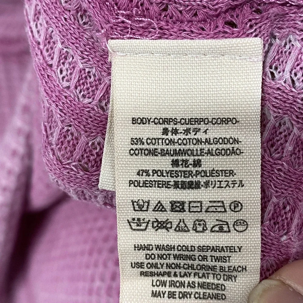 We The Free Thermal Top Womens XS Pink Waffle Cowl Neck Cropped Boxy Oversized